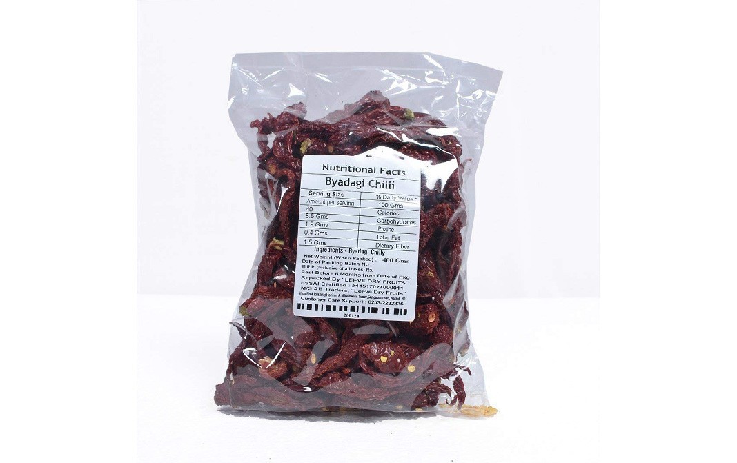 Leeve Dry fruits Byadagi Chilli    Pack  400 grams